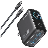 Anker 100W 3-Port PD GaN USB-C/USB-A Wall Charger with Smart Display