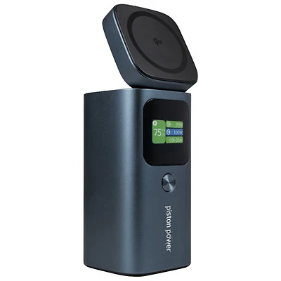 LOGiiX Piston Power Pro 15000mAh 20W USB-A/USB-C Power Bank with Qi2 Wireless Charging - Midnight Blue