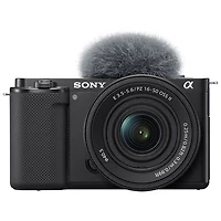 Sony Alpha ZV-E10KB APS-C Interchangeable Lens Mirrorless Vlog Camera with 16-50mm Kit - Black