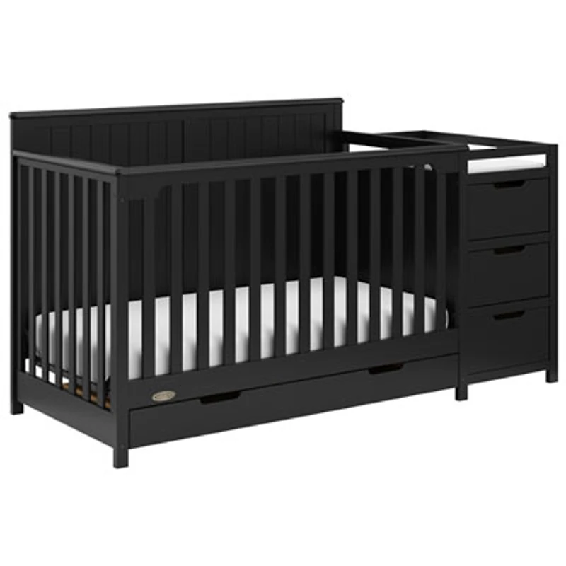 Graco Hadley 5-In-1 Convertible Crib and 3-Drawer Changer - Black