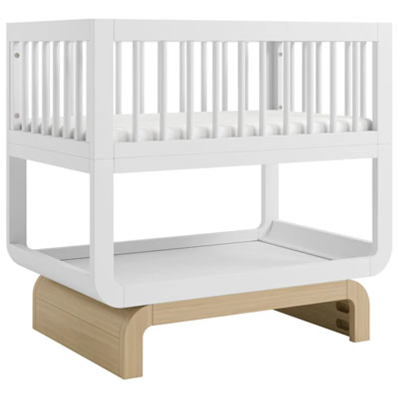 Storkcraft Santorini Deluxe 3-in1 Convertible Bassinet - Frosted Oat with Driftwood