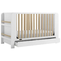 Graco Read-with-Me 4-In-1 Convertible Crib with Drawer - White with Driftwood