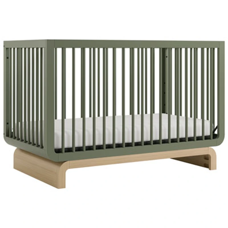 Storkcraft Santorini Deluxe 5-In-1 Convertible Crib - Olive with Driftwood