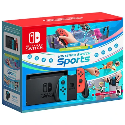 Nintendo Switch Console Bundle with Nintendo Switch Sports & Leg Strap