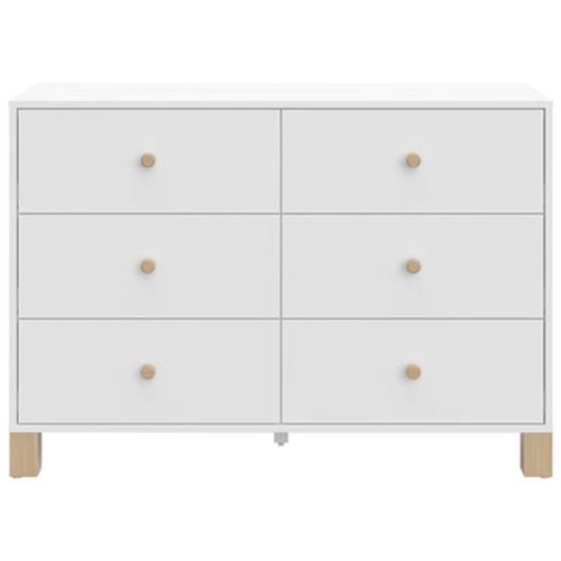 Storkcraft California 6-Drawer Kid Dresser - White with Driftwood