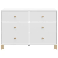 Storkcraft California 6-Drawer Kid Dresser - White with Driftwood