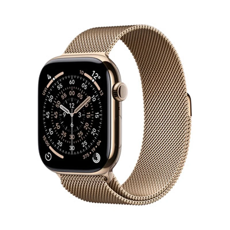 Apple Watch Series 11 (GPS + Cellular) 46mm Gold Titanium Case with Gold Milanese Loop