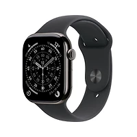 Apple Watch Series 11 (GPS + Cellular) 46mm Slate Titanium Case with Black Sport Band