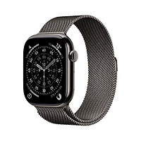 Apple Watch Series 11 (GPS + Cellular) 42mm Slate Titanium Case with Slate Milanese Loop