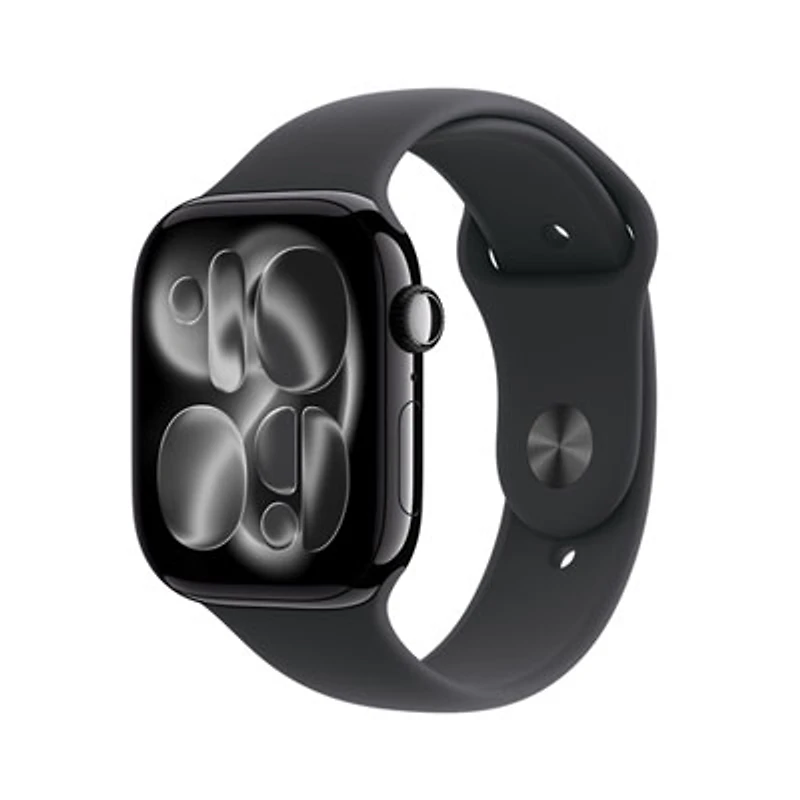 Apple Watch Series 11 (GPS + Cellular) 42mm Jet Black Aluminum Case with Black Sport Band