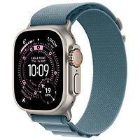 Apple Watch Ultra 3 (GPS + Cellular) 49mm Natural Titanium Case with Light Blue Alpine Loop