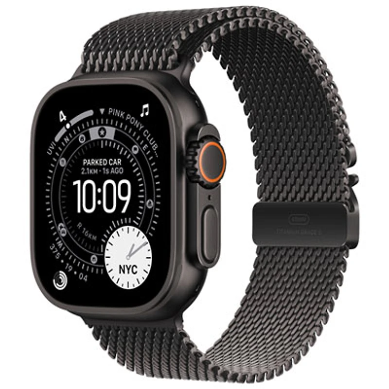 Apple Watch Ultra 3 (GPS + Cellular) 49mm Black Titanium Case with Black Titanium Milanese Loop