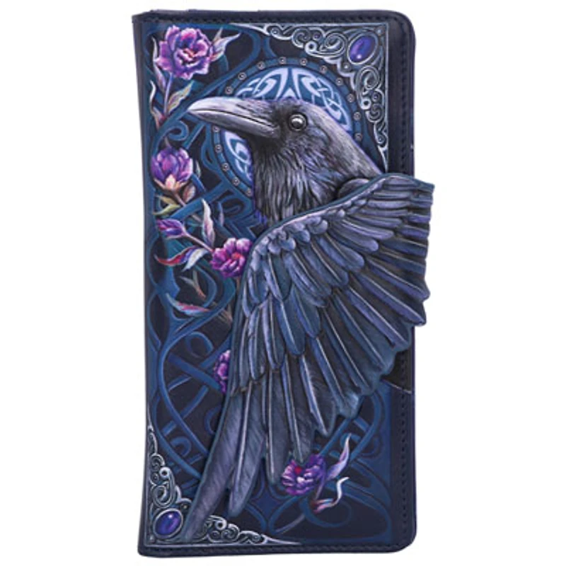 Nemesis Now Black Raven Flight Embossed Purse