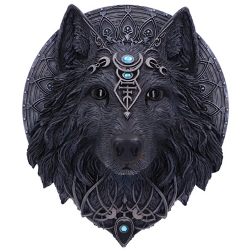 Nemesis Now Jewelled Black Wolf Moon Wall Hanging Plaque