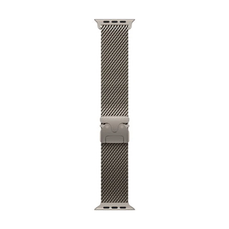 Apple Watch 49mm Titanium Milanese Loop - Natural - Medium 155-185mm