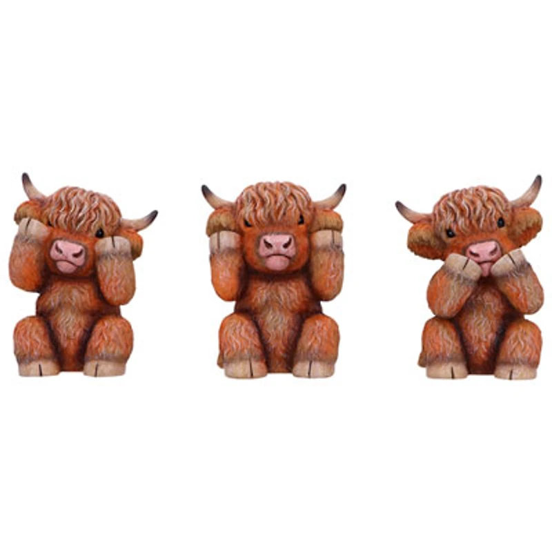 Nemesis Now Three Wise Highland Cows Figurine