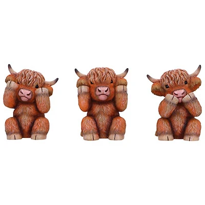 Nemesis Now Three Wise Highland Cows Figurine