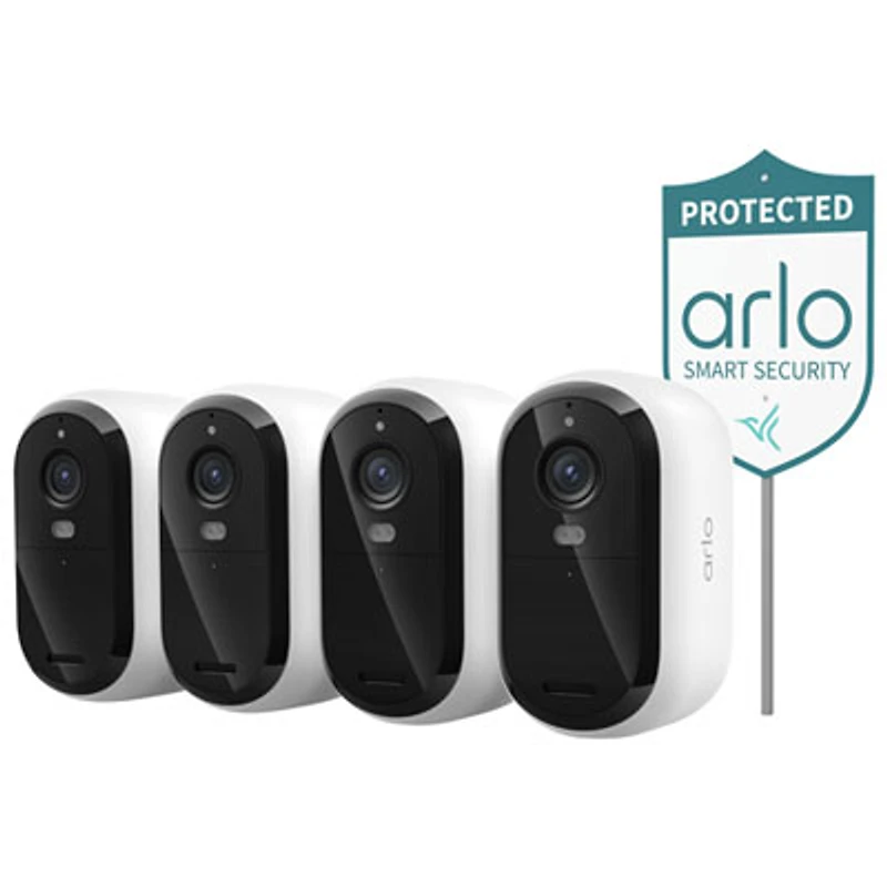 Arlo Essential Wire-Free Indoor/Outdoor 2K Security Camera - White - 4 Pack - Only at Best Buy