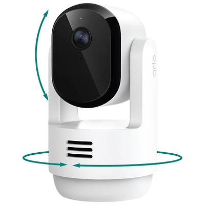 Arlo Essential Wire-Free Indoor 2K PTZ Plug-in Security Camera - White