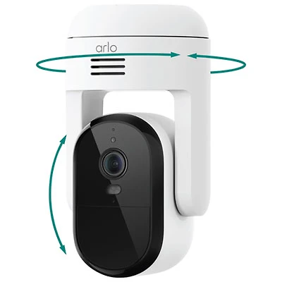 Arlo Essential Wire-Free Outdoor 2K PTZ Plug-in Security Camera - White