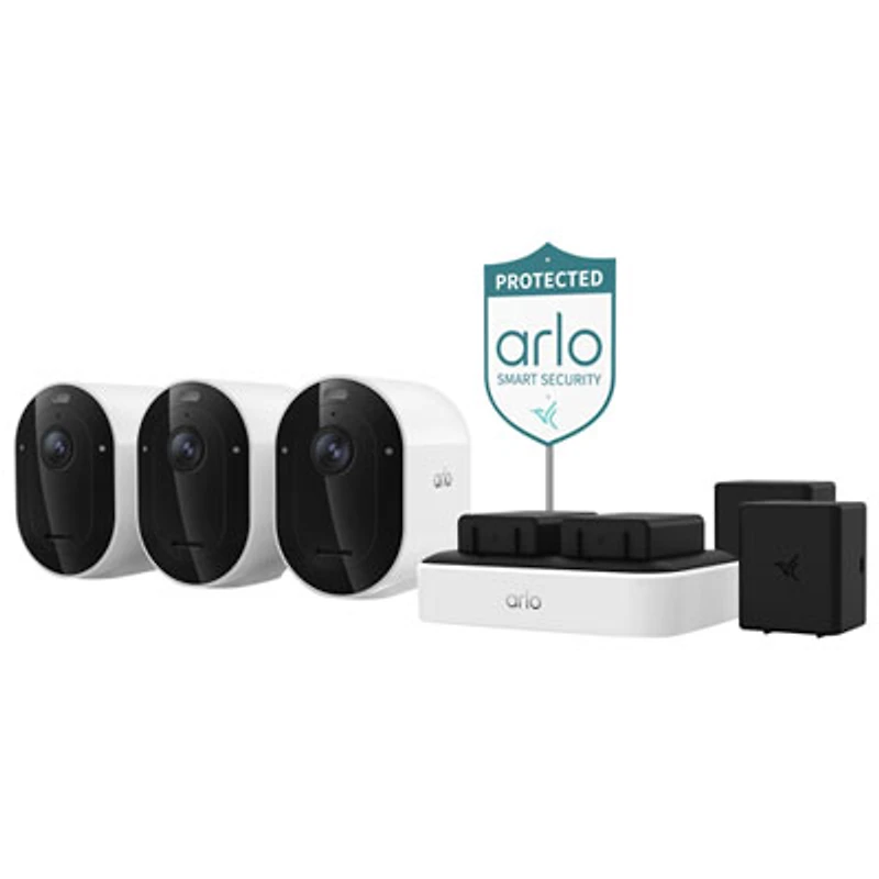 Arlo Pro 6 Wire-Free Indoor/Outdoor 2K Security Camera - White - 3 Pack - Only at Best Buy