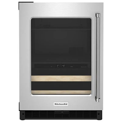 Open Box - KitchenAid Undercounter 4.9 Cu. Ft. Freestanding Beverage Centre - Stainless Steel/Wood - Scratch & Dent