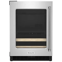 Open Box - KitchenAid Undercounter 4.9 Cu. Ft. Freestanding Beverage Centre - Stainless Steel/Wood - Scratch & Dent