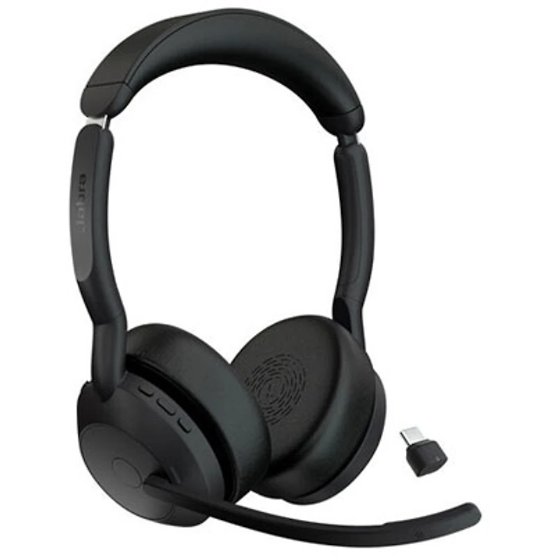Open Box - Jabra Evolve2 55 On-Ear Active Noise Cancelling Truly Wireless Bluetooth 5.2 Headset with Mic