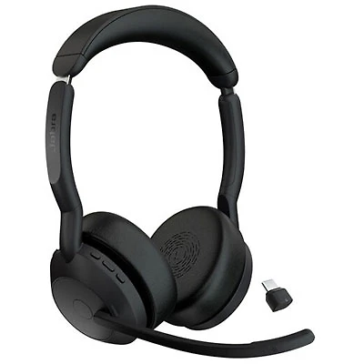 Open Box - Jabra Evolve2 55 On-Ear Active Noise Cancelling Truly Wireless Bluetooth 5.2 Headset with Mic