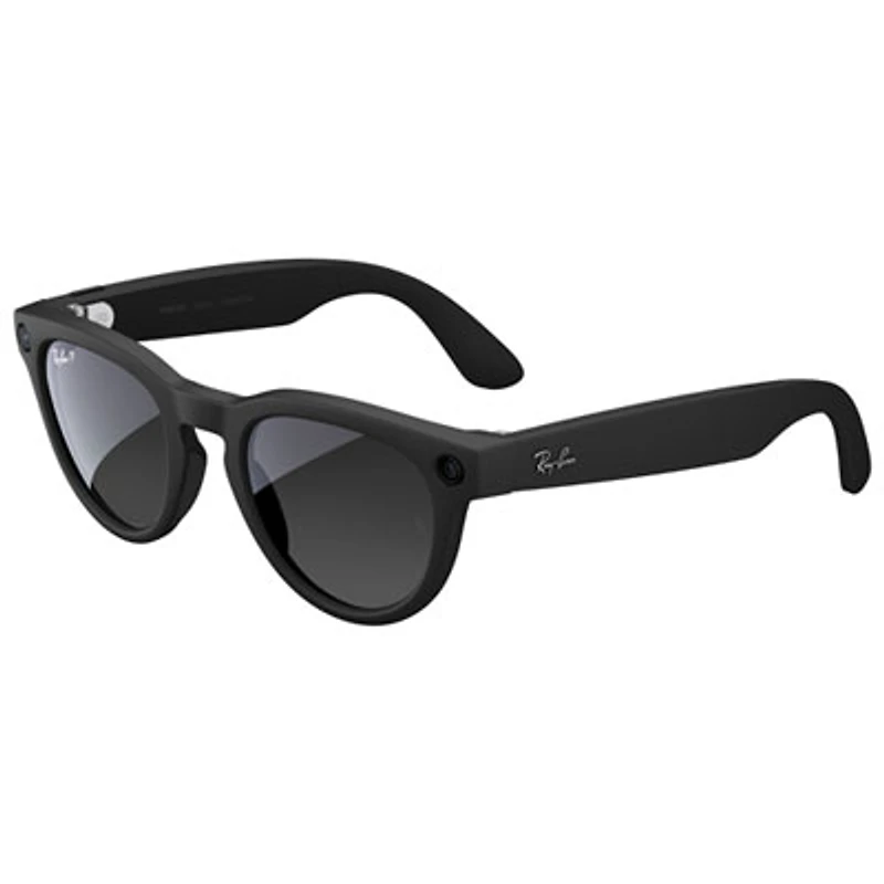 Ray-Ban | Meta Headliner (Gen 2) Glasses with AI, Photo, Video, Audio & Messaging - Matte Black/Polarized Gradient Graphite - Regular Bridge Fit