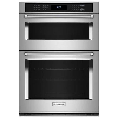 Open Box - Kitchenaid 30" 6.4 Cu. Ft. Combination True Convection Electric Wall Oven -SS - Scratch & Dent