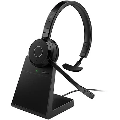 Open Box - Jabra Evolve 65 TE On-Ear Noise Cancelling Wireless MS Mono Headset with Stand (6693-833-399)