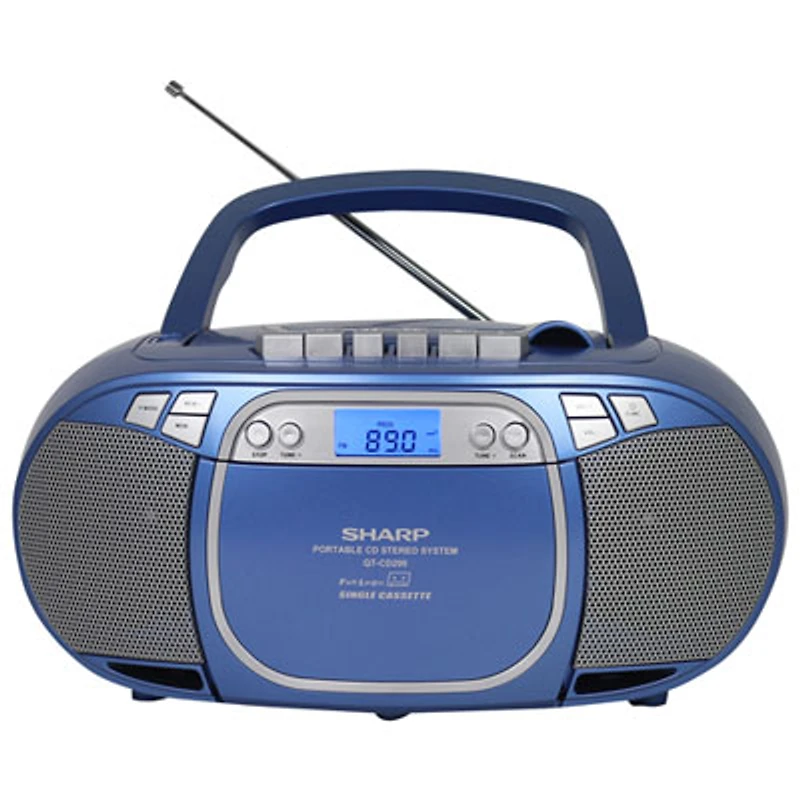 Sharp QT-CD290 CD/Cassette Boombox - Blue - Exclusive Retail Partner
