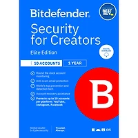 Bitdefender Security for Creators Elite Ed (PC/Mac/iOS/Android) -10 Accounts -5 User -1 Year -Digital Download -Only at Best Buy