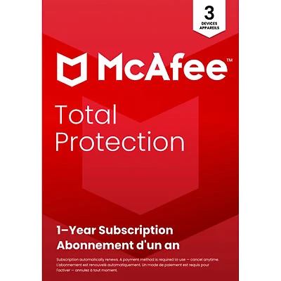 McAfee Total Protection (Windows/Mac/Android/iOS) - 1 Device - 1 Year - Digital Download