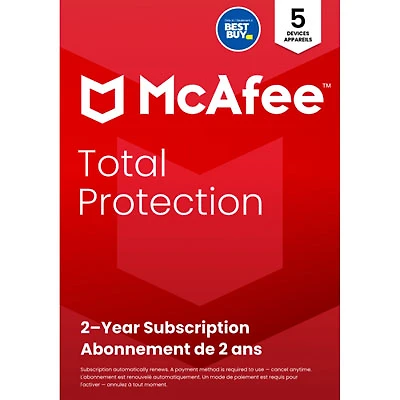 McAfee Total Protection (Windows/Mac/Android/iOS) - 5 Device - 2 Year - Digital Download - 2025 - Only at Best Buy