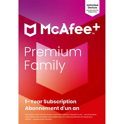 McAfee+ Premium Family (Windows/Mac/Android/iOS) - Unlimited Devices - 1 Year - Digital Download