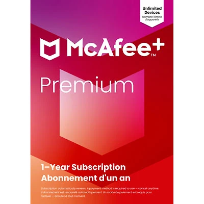 McAfee+ Premium (Windows/Mac/Android/iOS) - Unlimited Devices - 1 Year - Digital Download