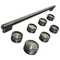 KitchenAid 8-Pieces Handle & Knob Hardware Accessory Kit for 36" Commercial-Style Gas Range (W11774752) - Black Ore