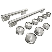 KitchenAid 11-Pieces Handle & Knob Hardware Accessory Kit for 48" Commercial-Style Induction Range (W11774744) - Stainless Steel