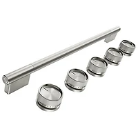 KitchenAid 6-Piece Handle & Knob Hardware Accessory Kit for Slide-In Convection Electric Range (W11773966) - Stainless Steel