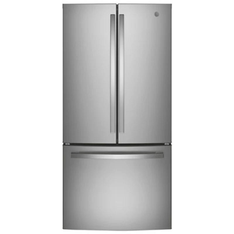 GE 33" 24.7 Cu. Ft. French Door Refrigerator with Water&Ice Dispenser (GNE25JYKFS) - Fingerprint Resistant Stainless