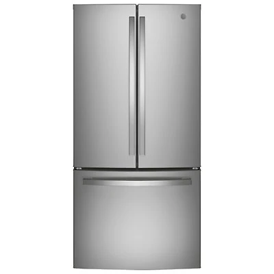 GE 33" 24.7 Cu. Ft. French Door Refrigerator with Water&Ice Dispenser (GNE25JYKFS) - Fingerprint Resistant Stainless