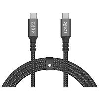 LOGiiX Piston Connect 240W 1m (3.2 ft.) Braided USB-C Cable - Black