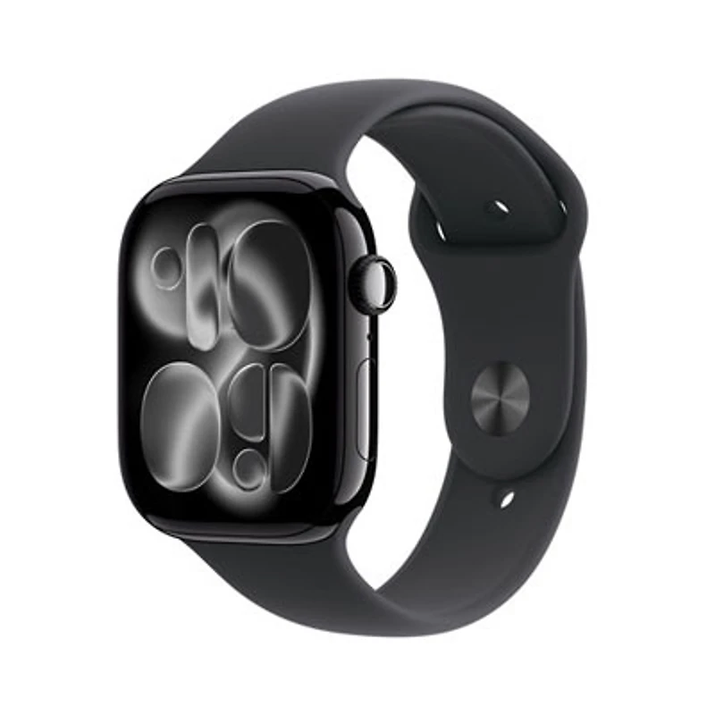 Bell Apple Watch Series 11 (GPS + Cellular) 42mm Jet Black Aluminum Case with Black Sport Band - Small/Medium - Monthly Financing