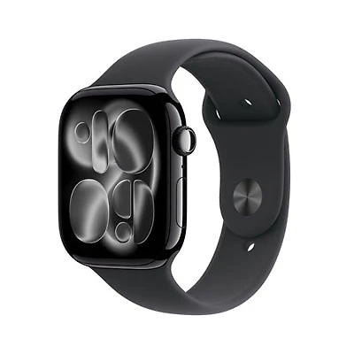 Bell Apple Watch Series 11 (GPS + Cellular) 42mm Jet Black Aluminum Case with Black Sport Band - Small/Medium - Monthly Financing