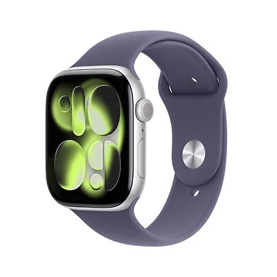 Koodo Apple Watch Series 11 (GPS + Cellular) 42mm Silver Aluminum Case with Purple Fog Sport Band - Medium