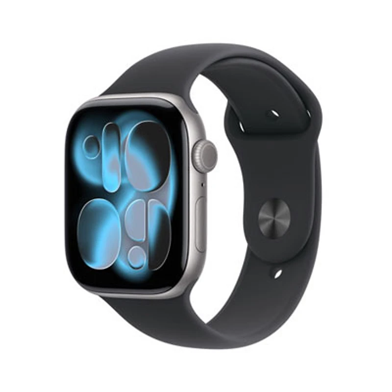 Freedom Mobile Apple Watch Series 11 (GPS + Cellular) 46mm Space Grey Aluminum Case with Black Sport Band - Medium