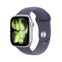 Rogers Apple Watch Series 11 (GPS + Cellular) 46mm Silver Aluminum Case with Purple Fog Sport Band - Medium/Large - Monthly Financing