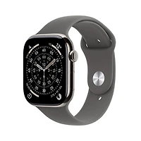 Koodo Apple Watch Series 11 (GPS + Cellular) 46mm Natural Titanium Case with Stone Grey Sport Band - /Medium